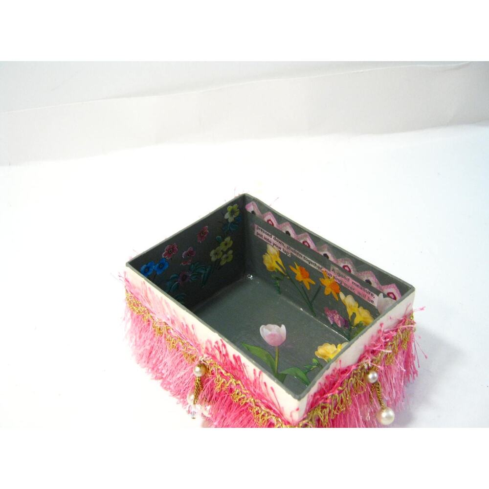 Handcrafted Keepsake Trinket Box for Mementos Desk Items w/ Journal Potpourri - Picture 4 of 10